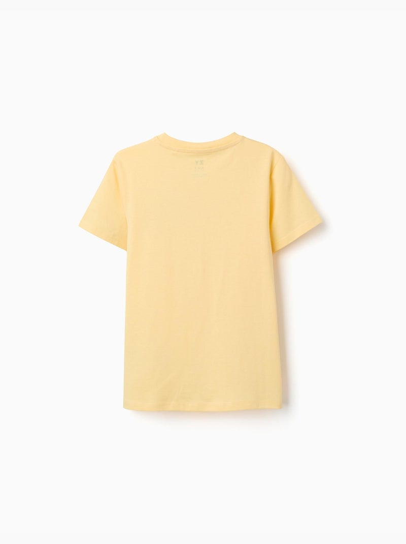 Maglietta in cotone con stampa Shapes Giallo - Kiabi