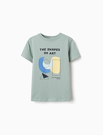 Maglietta in cotone con stampa Shapes