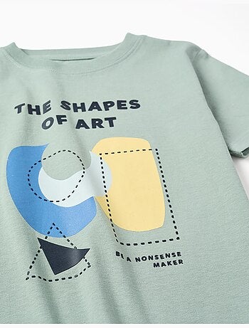 Maglietta in cotone con stampa Shapes