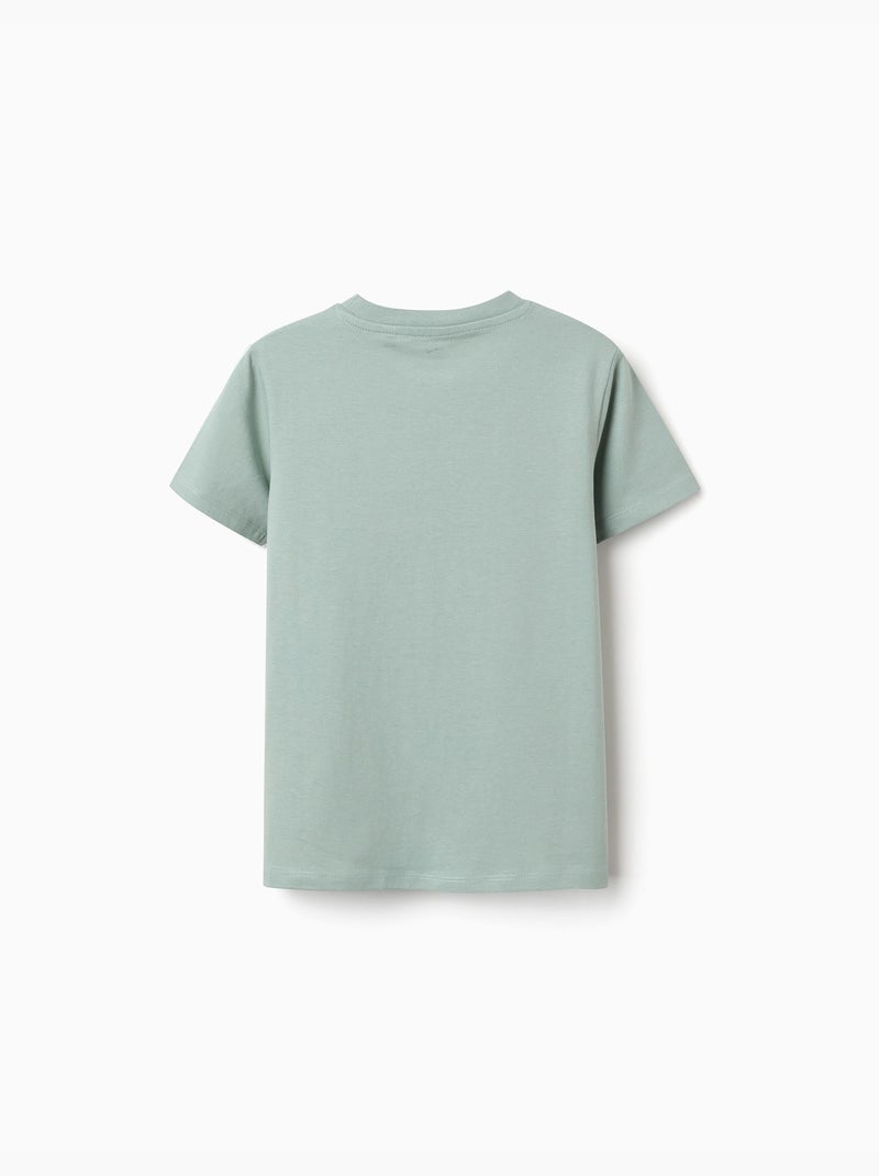 Maglietta in cotone con stampa Shapes Verde - Kiabi