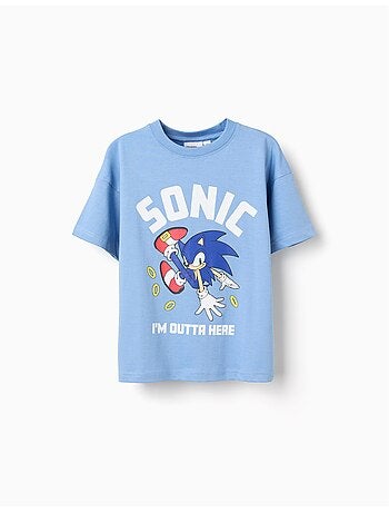 Maglietta in cotone con stampa Sonic sul davanti
