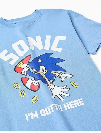 Maglietta in cotone con stampa Sonic sul davanti
