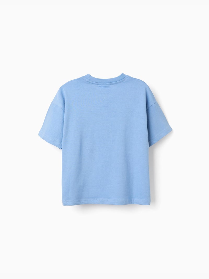 Maglietta in cotone con stampa Sonic sul davanti Blu chiaro - Kiabi