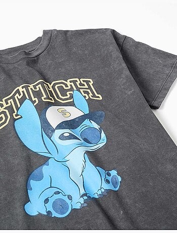 Maglietta in cotone con stampa stitch
