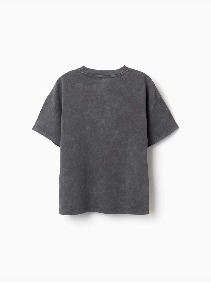 Maglietta in cotone con stampa Stitch Grigio scuro - Kiabi