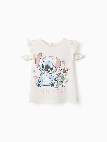 Maglietta in cotone con stampa Stitch & Scrump