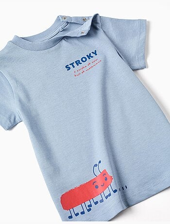 Maglietta in cotone con stampa stroky