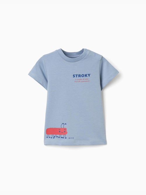 Maglietta in cotone con stampa stroky - Kiabi