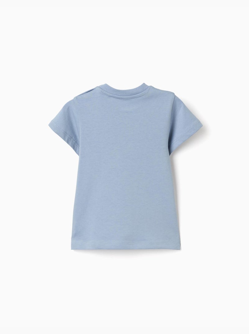 Maglietta in cotone con stampa stroky Blu chiaro - Kiabi