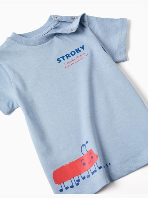 Maglietta in cotone con stampa stroky - Kiabi