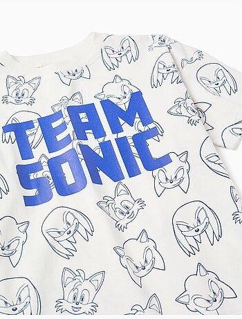 Maglietta in cotone con stampa Team Sonic