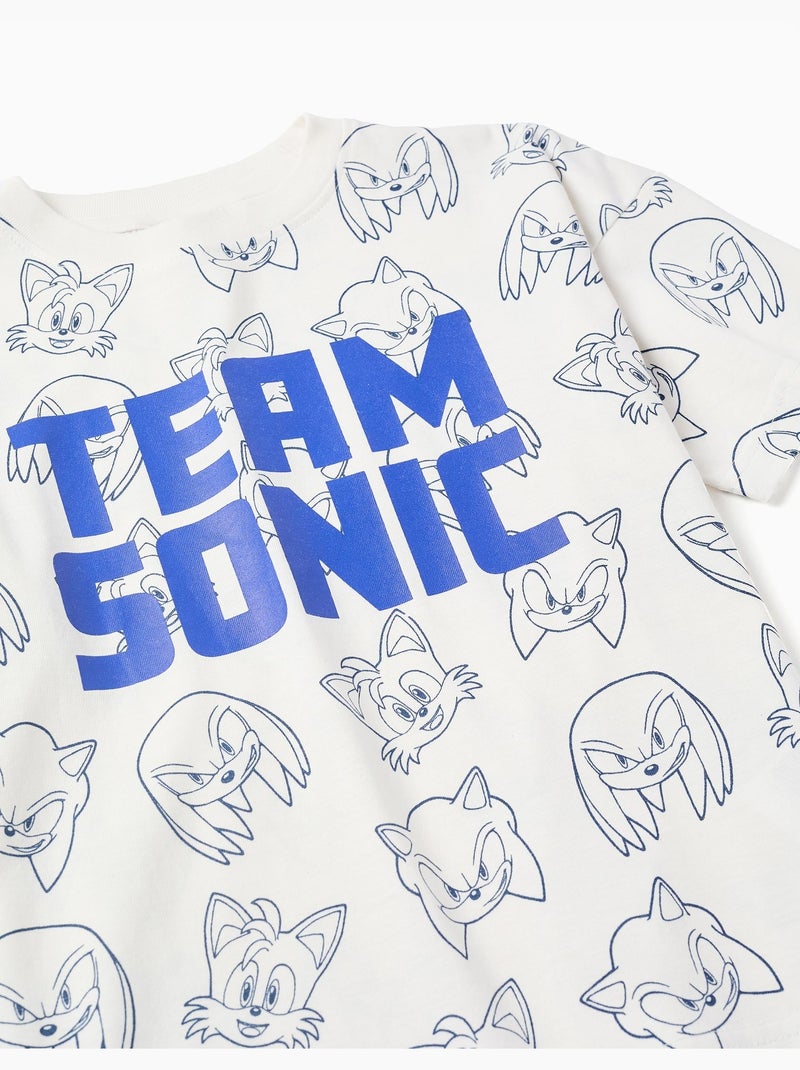 Maglietta in cotone con stampa Team Sonic Bianco - Kiabi