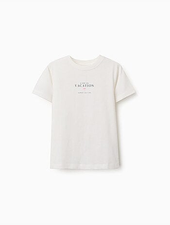 Maglietta in cotone con stampa Vacation
