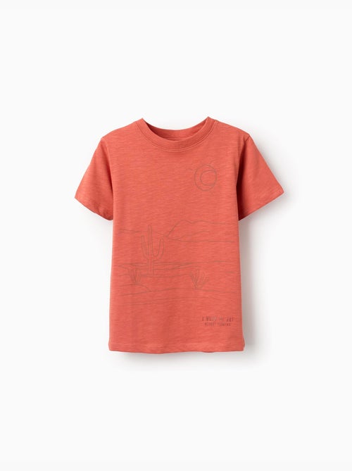 Maglietta in cotone con stampa work of art - Kiabi