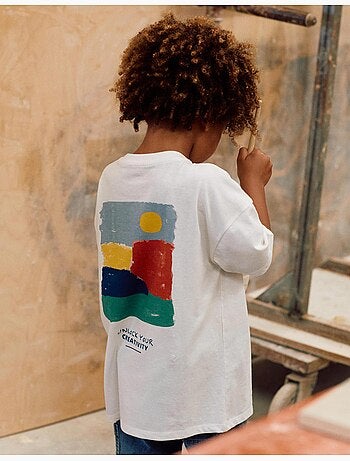 Maglietta in cotone con stampe Creativity