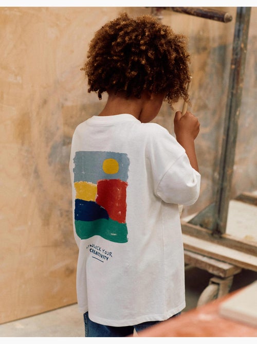 Maglietta in cotone con stampe Creativity - Kiabi