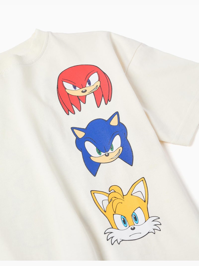 Maglietta in cotone con stampe di Sonic & Friends Bianco - Kiabi