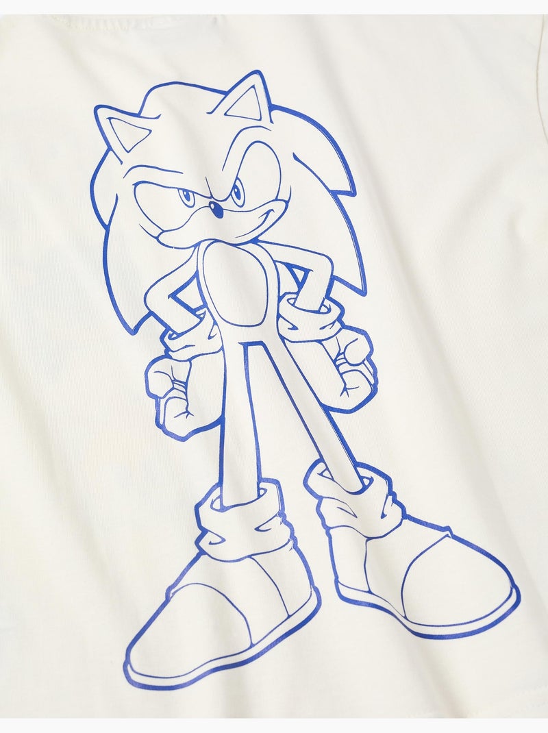 Maglietta in cotone con stampe di Sonic & Friends Bianco - Kiabi