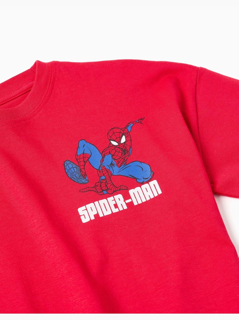 Maglietta in cotone con stampe di spider-man davanti e dietro Rosso - Kiabi