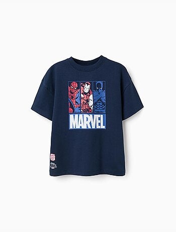 Maglietta in cotone con stampe Marvel