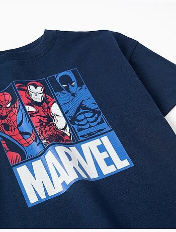 Maglietta in cotone con stampe Marvel