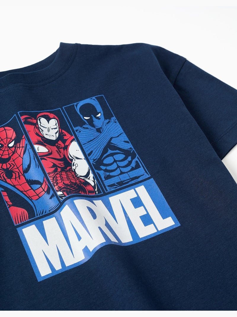 Maglietta in cotone con stampe Marvel Blu scuro - Kiabi