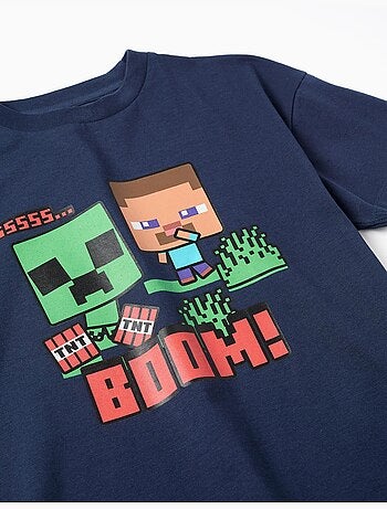 Maglietta in cotone con stampe Minecraft