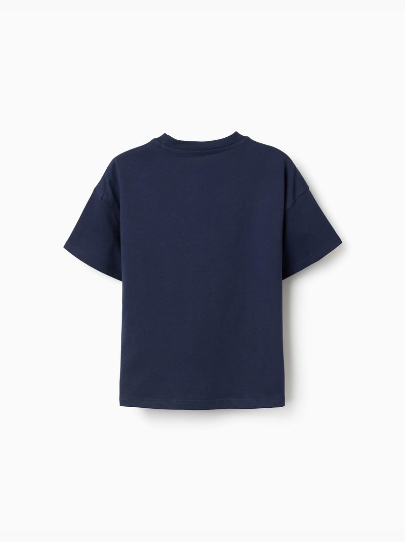 Maglietta in cotone con stampe Minecraft Blu scuro - Kiabi
