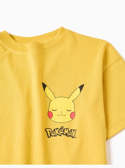 Maglietta in cotone con stampe pikachu sul fronte e sul retro - Kiabi