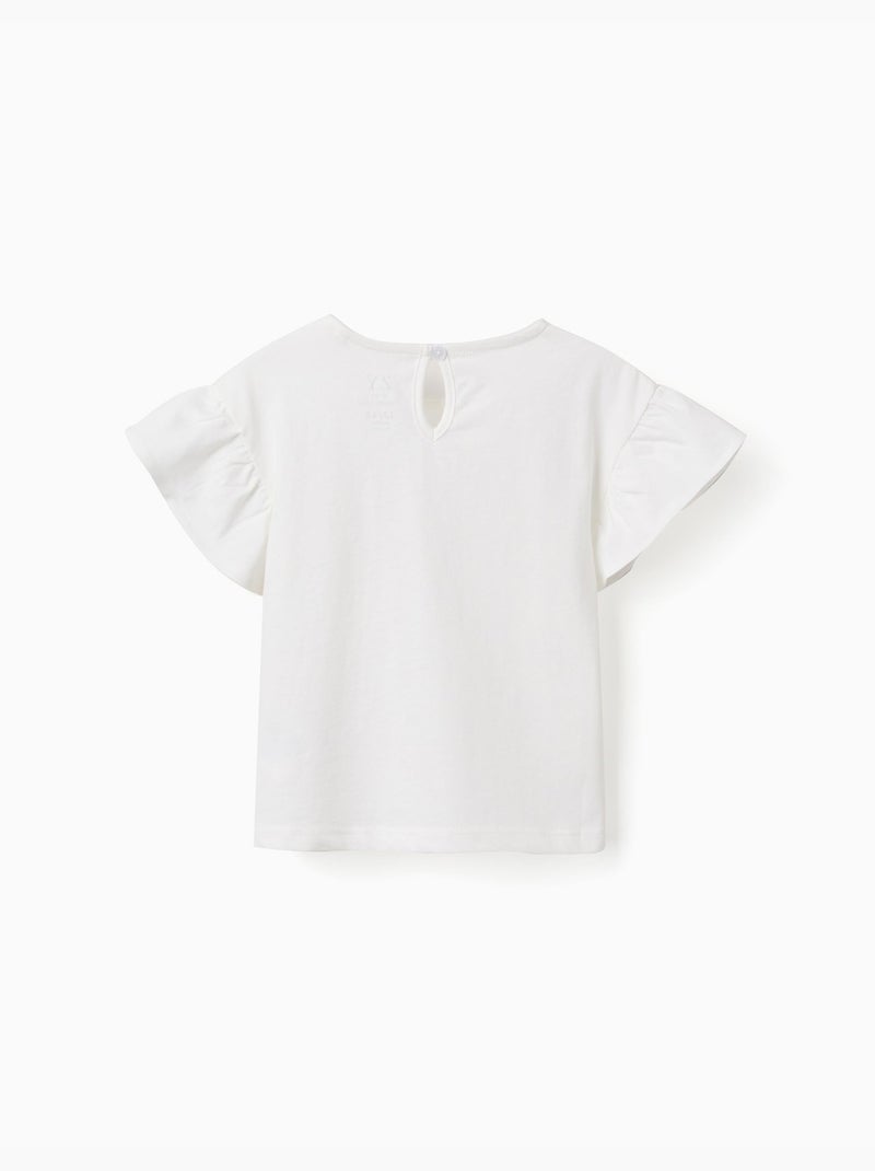 Maglietta in cotone con tasca all'uncinetto Bianco - Kiabi