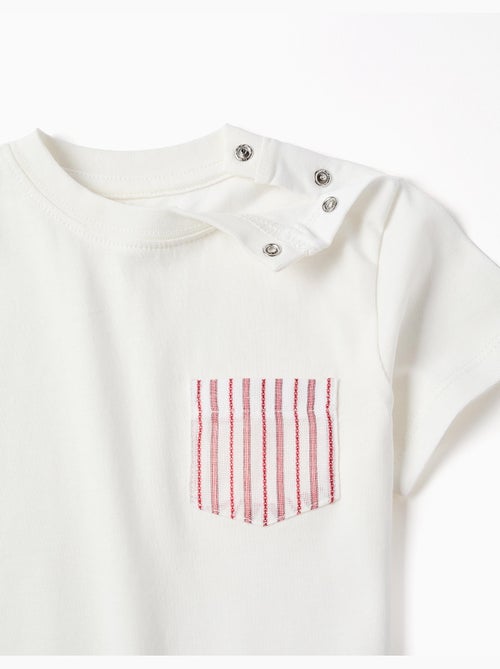 Maglietta in cotone con tasca sul petto a righe - Kiabi