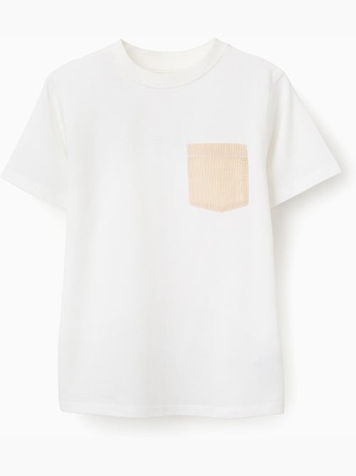 Maglietta in cotone con tasca sul petto a righe - Kiabi
