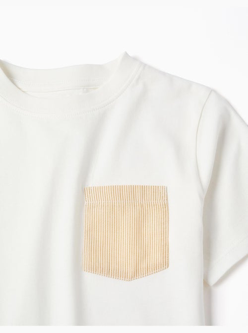 Maglietta in cotone con tasca sul petto a righe - Kiabi