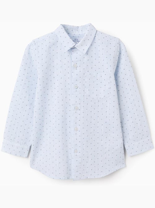 Maglietta in cotone e lino con motivo a cerchi - Kiabi