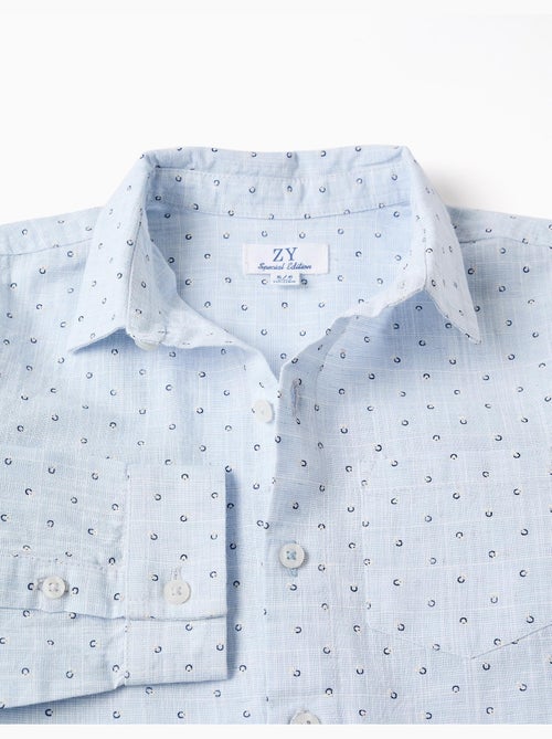 Maglietta in cotone e lino con motivo a cerchi - Kiabi