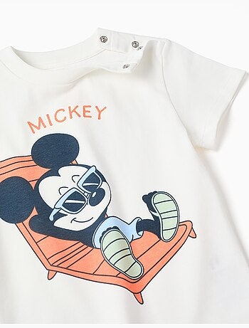 Maglietta in cotone e pantaloncini con stampa di Mickey