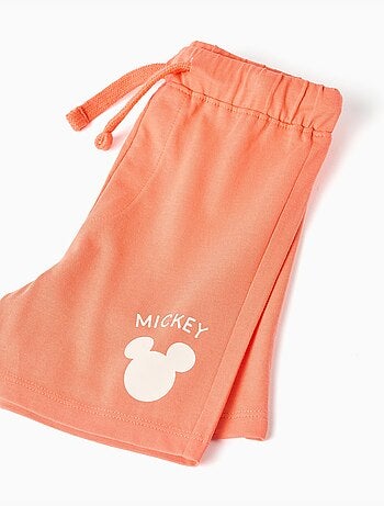 Maglietta in cotone e pantaloncini con stampa di Mickey