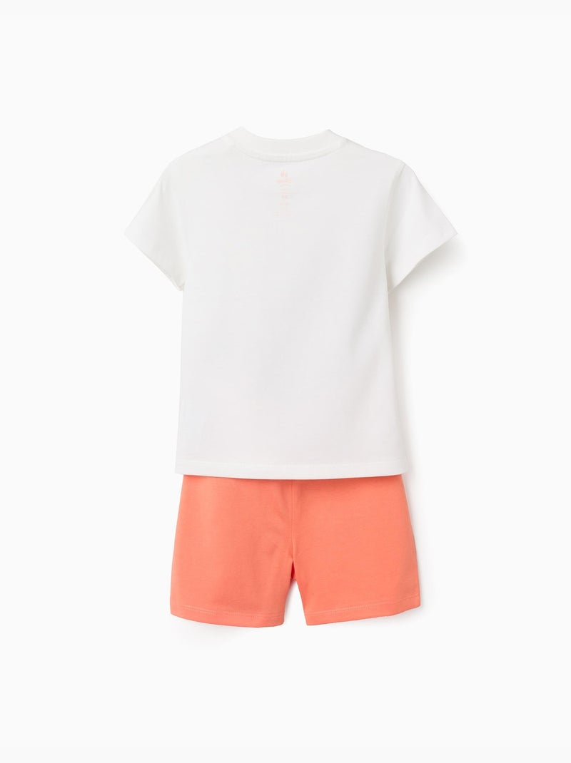 Maglietta in cotone e pantaloncini con stampa di Mickey Nero Arancione - Kiabi