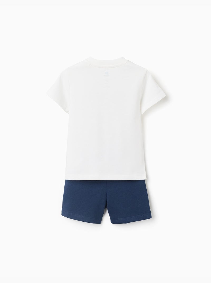 Maglietta in cotone e pantaloncini con stampa Mickey Blu scuro - Kiabi