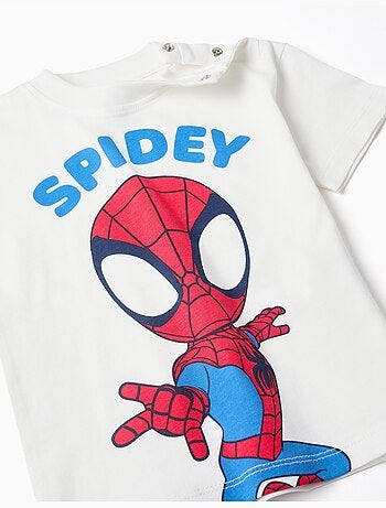 Maglietta in cotone e pantaloncini con stampa Spidey