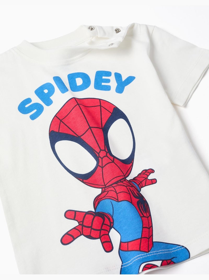 Maglietta in cotone e pantaloncini con stampa Spidey Blu Blu - Kiabi