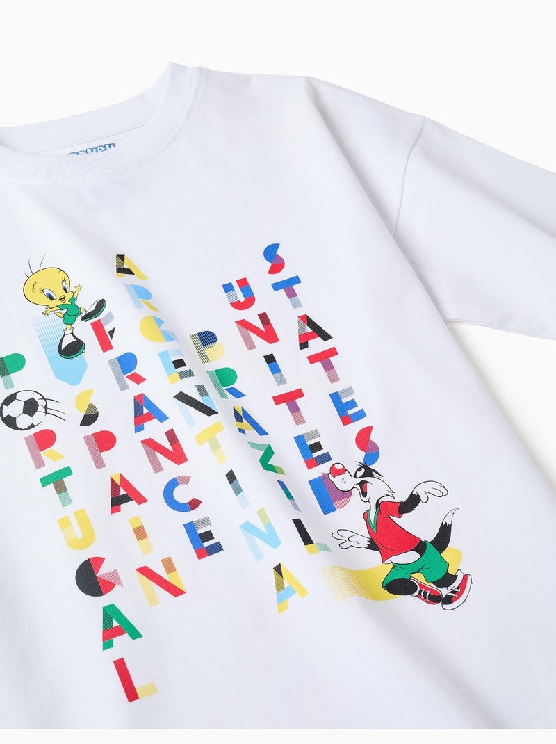 Maglietta in cotone + pantaloncini con Looney Tunes Bianco - Kiabi