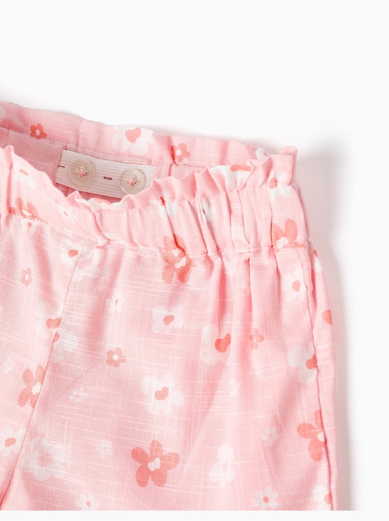 Maglietta in cotone + Pantaloncini con motivo floreale Rosa chiaro - Kiabi
