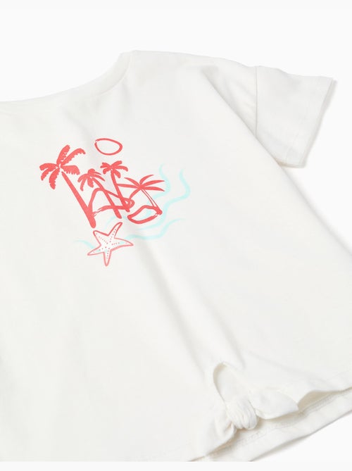 Maglietta in cotone + pantaloncini con stampe di palme - Kiabi