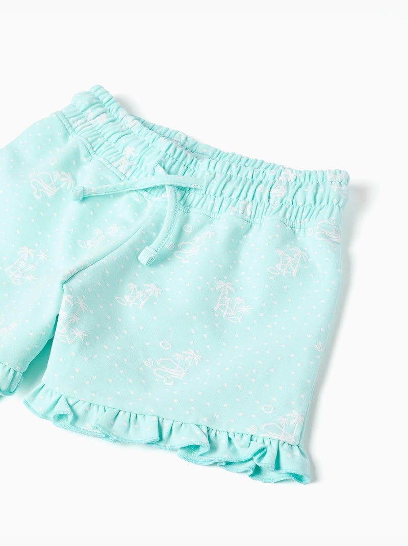 Maglietta in cotone + pantaloncini con stampe di palme Bianco - Kiabi