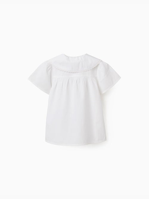 Maglietta in popeline a manica corta con maxi Collo - Kiabi