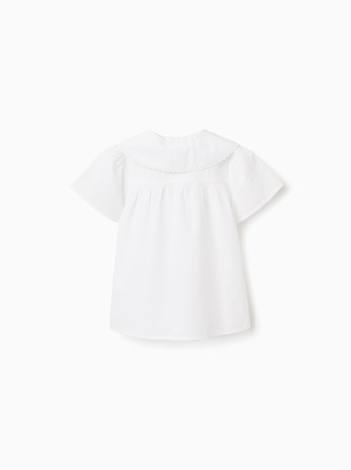 Maglietta in popeline a manica corta con maxi Collo - Kiabi