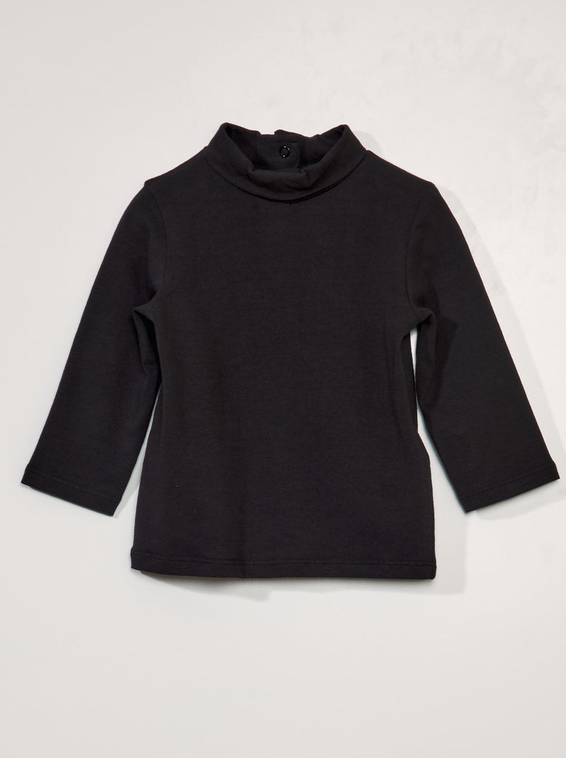 Maglietta in tinta unita in jersey Nero - Kiabi