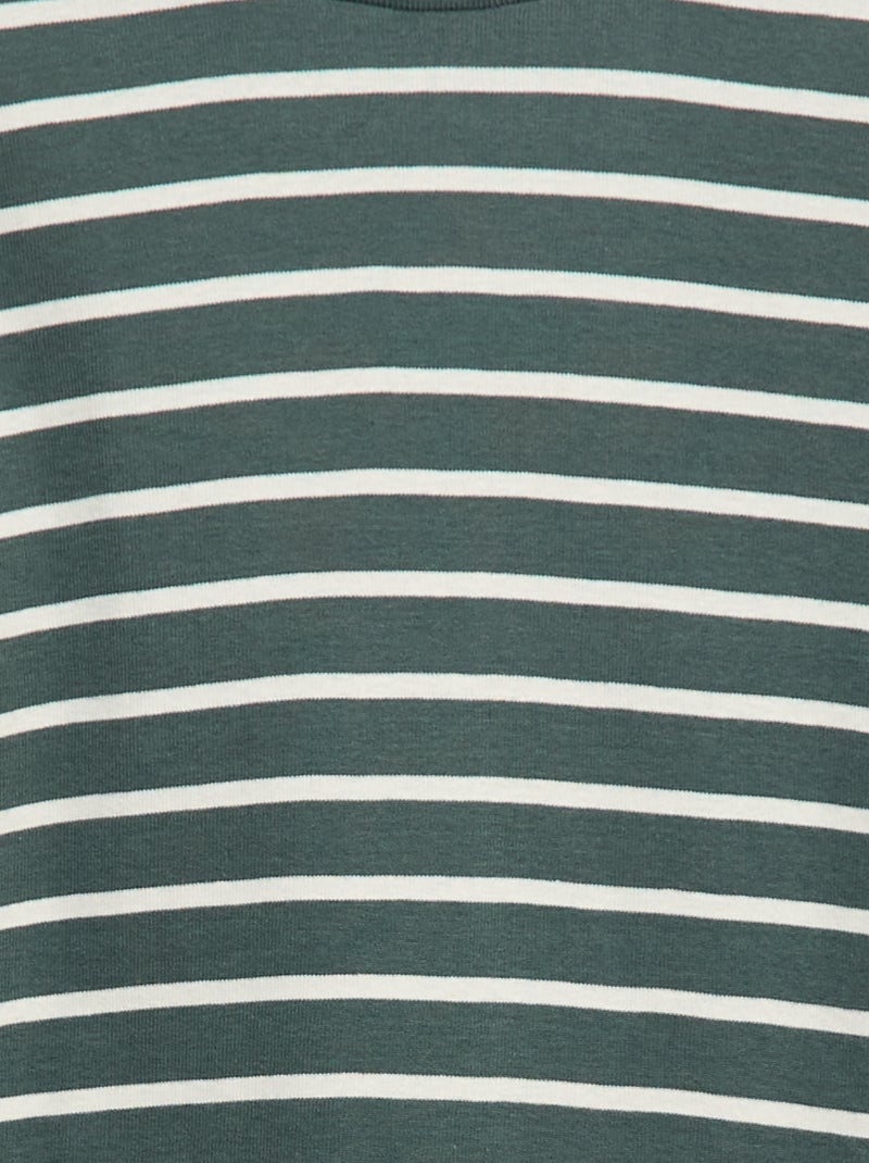 Maglietta intima a collo alto a righe Verde - Kiabi