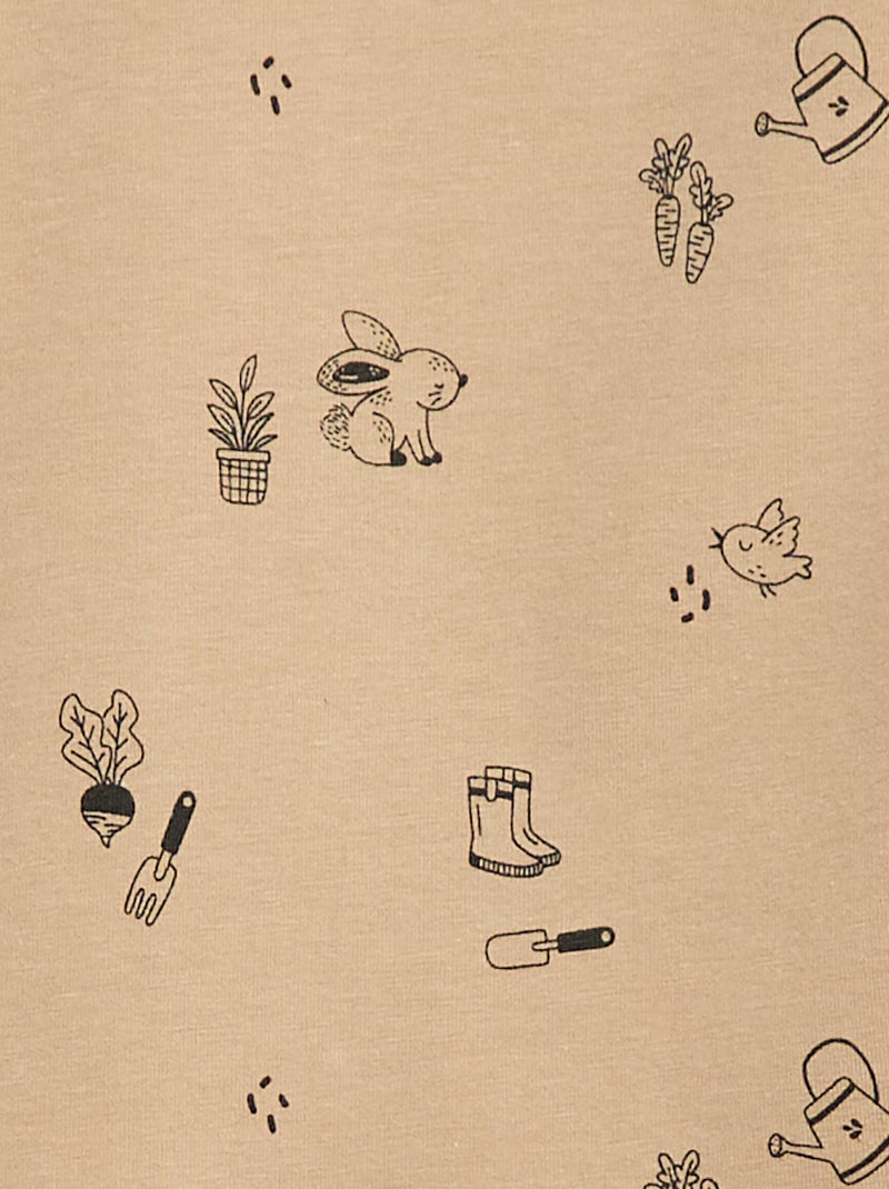 Maglietta intima a collo alto con motivo Beige - Kiabi